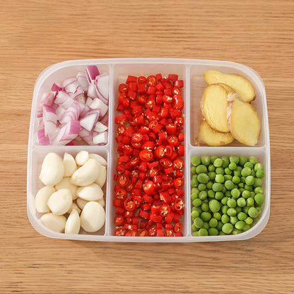 Multi-Section Food Storage Container with Lid