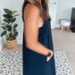 Casual Solid-Color Sleeveless Strap Dress