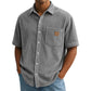 Men's Vintage Lapel Short-Sleeve Button-Down Shirts