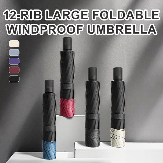 🌂55%Discount🔥12-Rib Large Foldable Windproof Umbrella