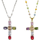 💜Super Sale - 55%OFF 💜Colorful Rhinestone Cross Pendant Necklaces